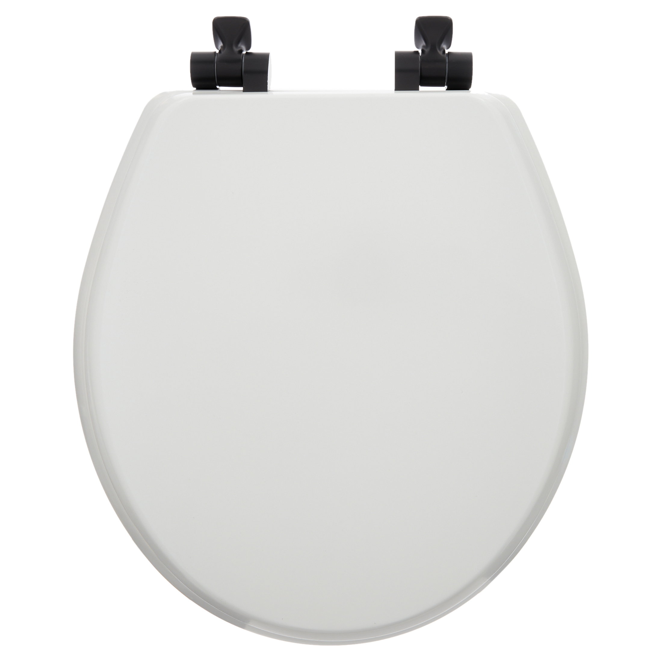 Mayfair Benton Round Enameled Wood Toilet Seat, White photo 2