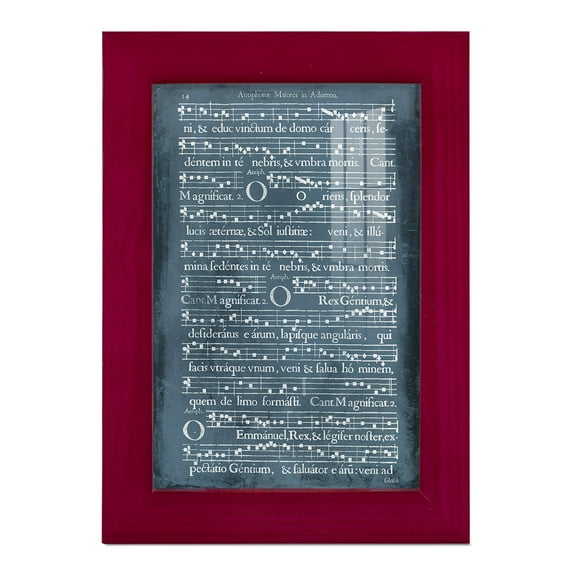 Graphic Songbook IV -Framed Print w/glass-Cherry Red