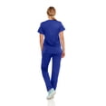 thumbnail image 2 of Hey Collection Womens Stretch Colorful Cargo Mock Neck Scrubs Set, Medical Nursing Tops with Four Pocket Scrubs Straight Leg Pants, 2 of 5