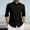 Black, variant on COSFO Linen Mens Button Up Shirt Solid Collared Shirts Casual Loose Fit with Pocket Business Mens Tops Long Sleeve