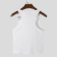 thumbnail image 4 of YLSDY Men's Ribbed Tank Top with Clip Suspenders, Retro Style Sleeveless Undershirt for Streetwear White Free Size, 4 of 6