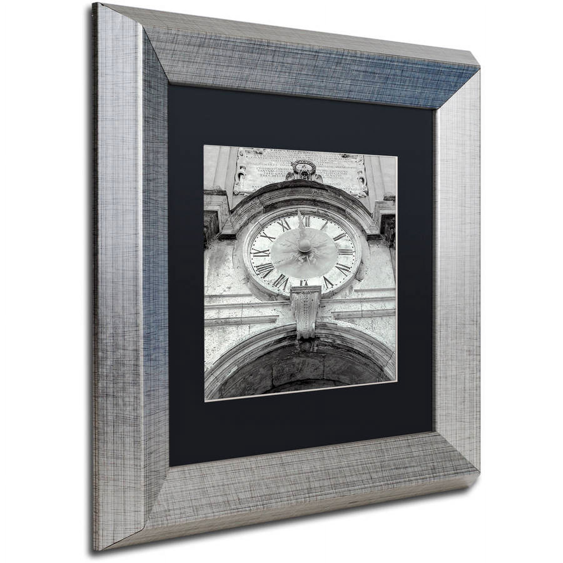 Trademark Fine Art "Il Grande Ororlogio I" Canvas Art by Alan Blaustein, Black Matte, Silver Frame