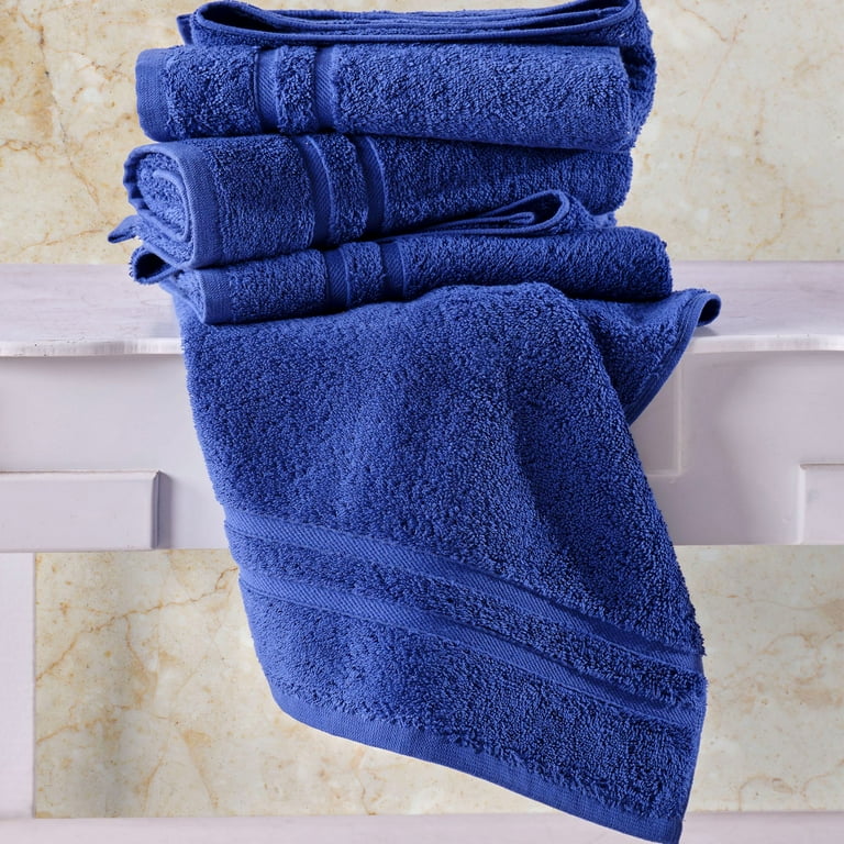 Hawmam Linen Luxury Cotton Hand Towels Set of 4 Quick Dry Navy Blue Bathroom Towels for Hotel Spa Walmart