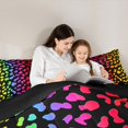 thumbnail image 4 of Manfei Ink Rainbow Twin Comforter Sets, Neon Leopard Print Bedding Set, Black Pink Orange, Black Reversible, 2 Pieces, 1 Comforter and 1 Pillowcase, 4 of 7