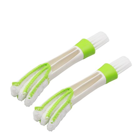 Unique Bargains 2pcs Double Sided Car Vent Air-Condition Blind Cleaner Window Cleaning Brush