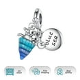 thumbnail image 6 of 925 Sterling Silver Charm for Bracelets Glow-in-the-Dark Hermit Crab Dangle Charms Women Bracelet Charm, 6 of 7