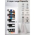 thumbnail image 5 of Over The Door Organizer with 5 Pockets 10 Mesh Side Pockets, 44 lbs Weight Capacity Door Organizer Hanging Shoe Rack for Closet, Black, 5 of 6