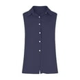 thumbnail image 4 of Beach Vacation Clothes for Women, Women'S Tops, Trendy Women's Button-Up Shirts Casual Tops for Everyday Wear Summer Fashion Blouses Classic Collared and Sleeveless Blouses for and Home, 4 of 5