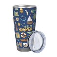 thumbnail image 2 of Cauagu Marine Nautical Pattern 20oz Tumbler,Stainless Steel Vacuum Insulated Tumbler with Lid Insulated Coffee Mug Thermal Cup with Splash Proof Sliding Lid-Without Straw, 2 of 8
