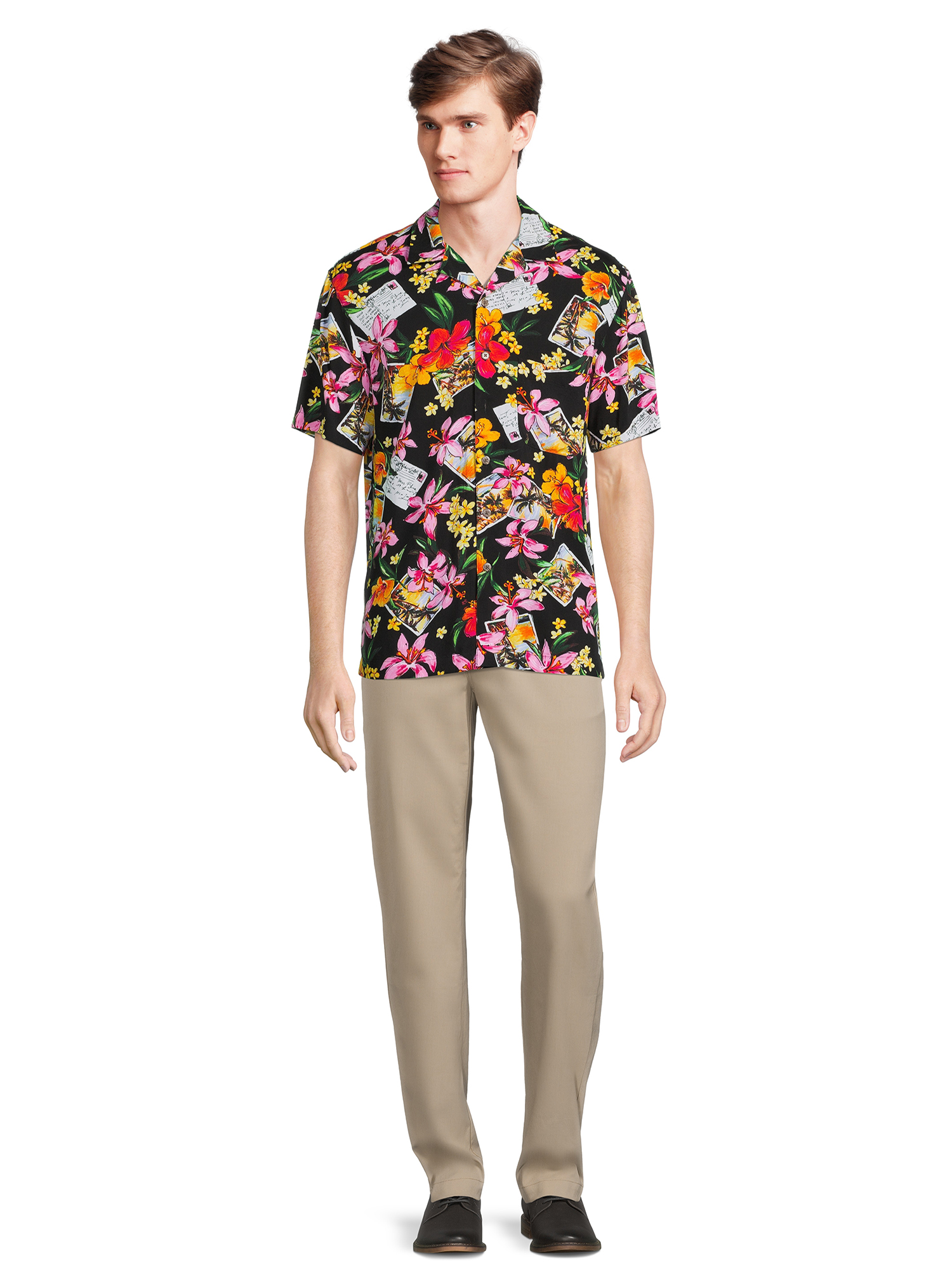 George Men’s Printed Short Sleeve Button Down Shirt