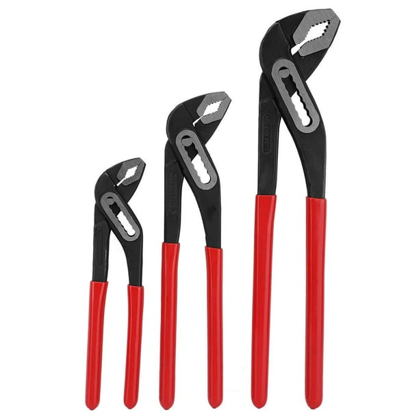 Tebru Water Pipe Pliers, 3Pcs 7/10/12in Multifunctional Adjustable Carbon Steel Water Tube Pipe