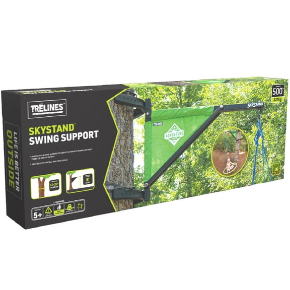 Trelines: SkyStand Swing Support - Tree Mount Frame Attaches to Trunk Base, Outdoor Swing Accessory, 360 Degree Swivel, Rachet Straps, Supports 500lb