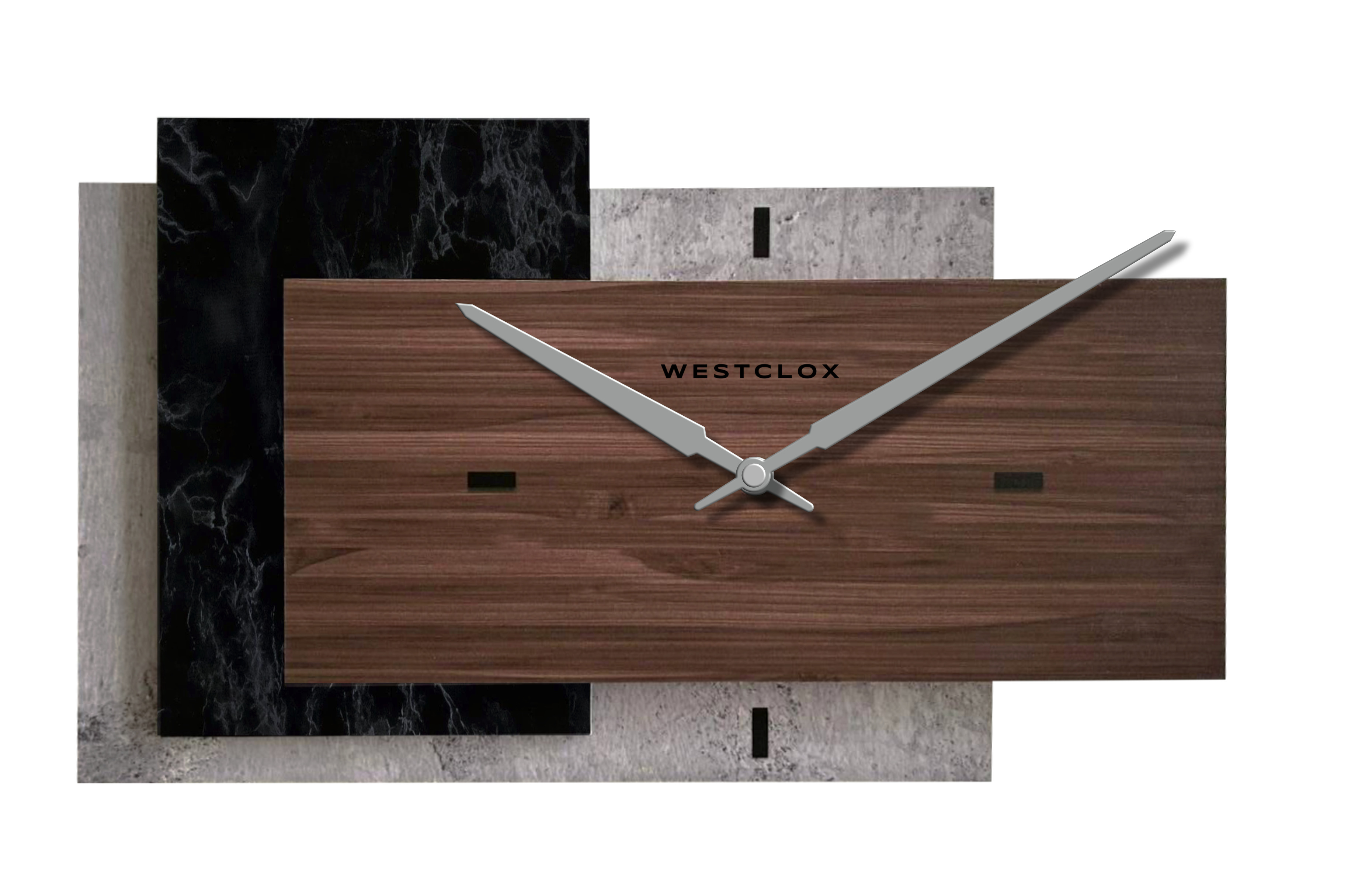 Westclox 15" Analog Faux Wood, Marble & Concrete Realistic Finish Wall Clock with Quartz Accuracy- Model# 33402