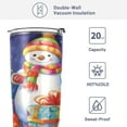 thumbnail image 4 of SKYSONIC Christmas Snowman Tumbler Stainless Steel Double Wall Vacuum Reusable Insulated Mug with Straw and Built-in Coaste for Cold and Hot Beverages, 12oz, 4 of 7