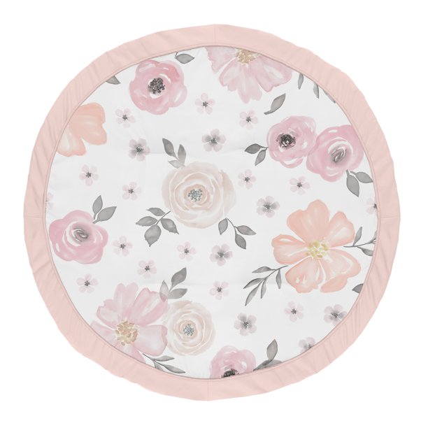 Sweet Jojo Designs Blush Pink, Grey and White Shabby Chic Playmat Tummy
