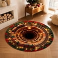 thumbnail image 4 of 3D Christmas Rug, 24" Christmas Round Illusion Door Mat, Welcome Floor Mat for Living Room Decor & Xmas Gift, 4 of 5