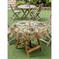 thumbnail image 4 of Outdoor Tablecloth with Umbrella Hole for Patio/Picnic/Party/Camping, Vintage Palm Trees Waterproof Table Cloth Round Cover Washable, Summer Botanical Retro Watercolor (Dia 60"), 4 of 8