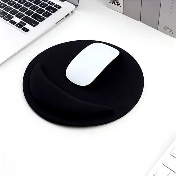 GJX 2026 New Round Mouse Pad with Wrist Rest,Ergonomic Mouse Pad Gaming with Wrist Support,Non-Slip Rubber Base,Smooth Comfortable Slow Rebound Memory Foam,Mouse Pads for Wireless Mouse 8.27*8.27In