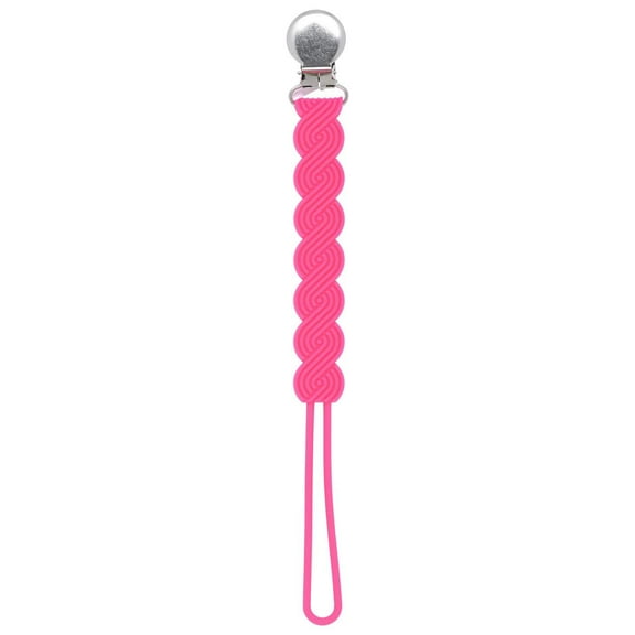 Waverly Hot Pink All Silicone One Piece Pacifier Clip