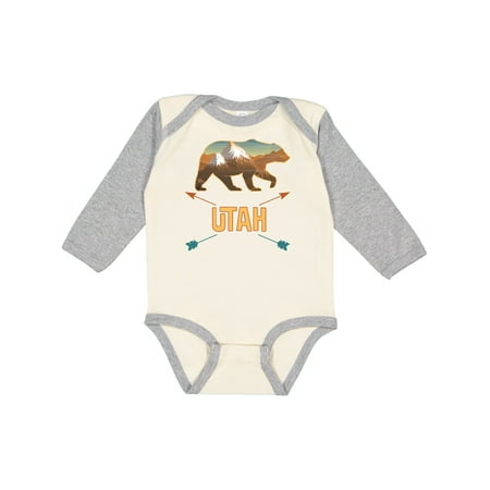 

Inktastic Utah Vacation Bear Silhouette Gift Baby Boy or Baby Girl Long Sleeve Bodysuit