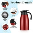 thumbnail image 6 of OhhGo Thermal Coffee Carafe, Stainless Steel Insulated Vacuum Pot Flask Dispenser Coffee Carafes Keeping Hot Coffee, Tea, Hot Water, Hot Beverage 2L/68oz (Red)), 6 of 9
