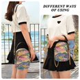 thumbnail image 6 of FORMRS Crossbody Bag for Women Quilted Travel Shoulder Cell Phone Purse with Chain Strap Handbag, Green Floral Wave, 6 of 7