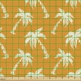 thumbnail image 2 of Ambesonne Orange Fabric by the Yard Upholstery, Exotic Summer Vibe Palms, 1 Yard, Marigold Pastel Green, 2 of 5