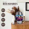 thumbnail image 3 of JAGASY Lavender Grass Human Urn for Ashes - Decorative Landscape Urns for Men & Women - Small Sunrise Urn for Grandmother - Keepsake Memorial Blue Urns for Funeral - 3 Inch, 3 of 7
