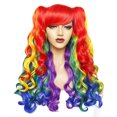 thumbnail image 2 of Peluca para cosplay, coletas dobles, pelo sintético largo y rizado, anime, 2 of 4