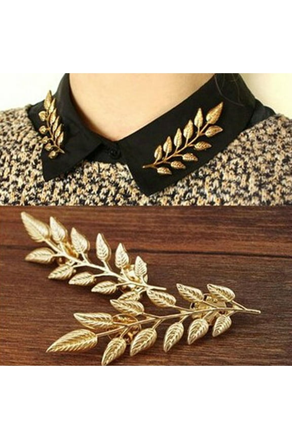 1 Pair Brooch Pins Leaf Shape Decoration Jewelry Long Lasting Lapel Brooches Clothes Decor