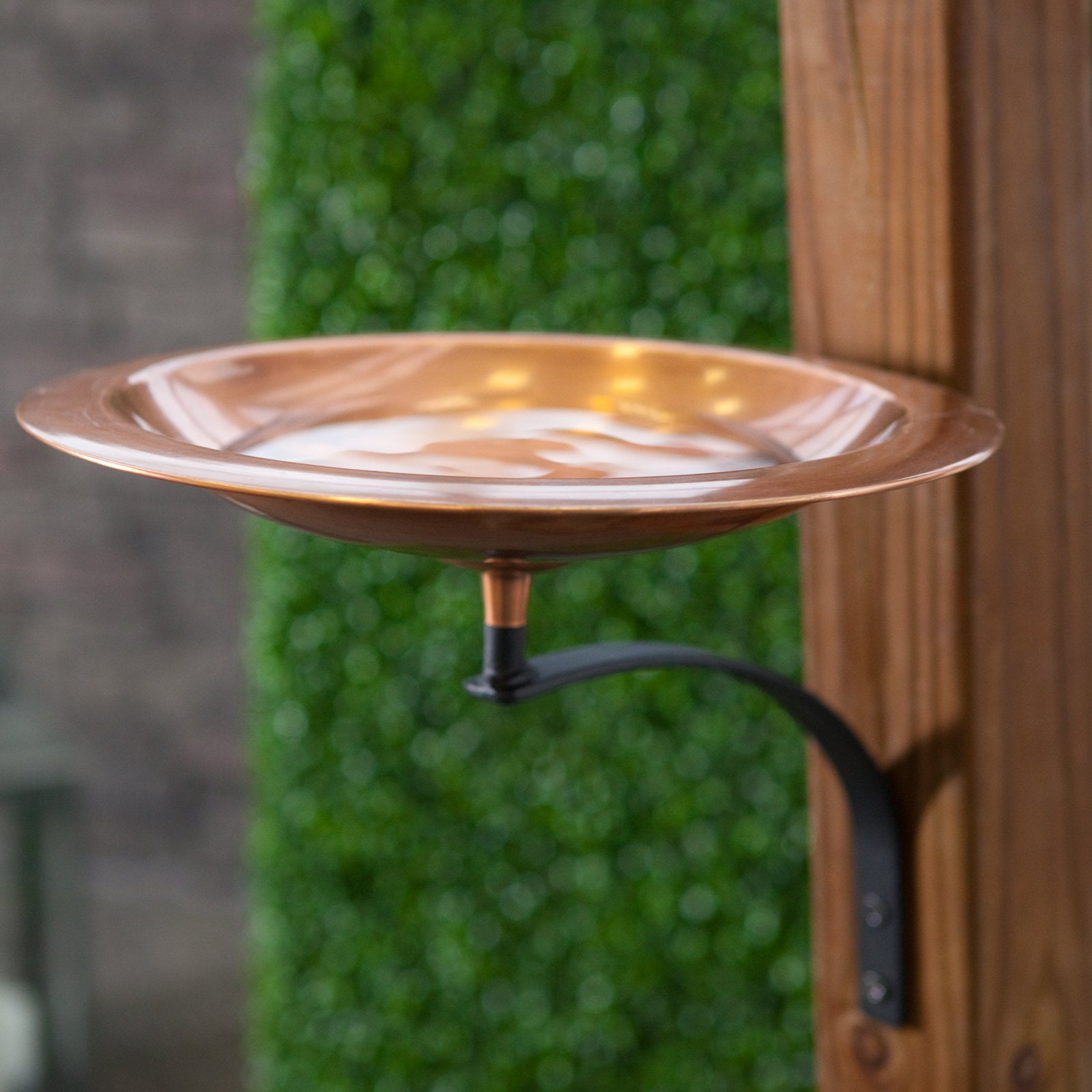 Classic Copper Birdbath Bowl with Wall Mount Bracket by Minuteman/Achla Designs