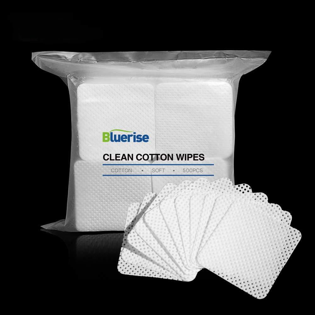 BLUERISE 500Pcs Nail Pliosh Remover Lint Free Nail Wipes Soft Gel Nail Polish Remover Pads Absorbable Eyelash Extension Glue Cleaning Wipes