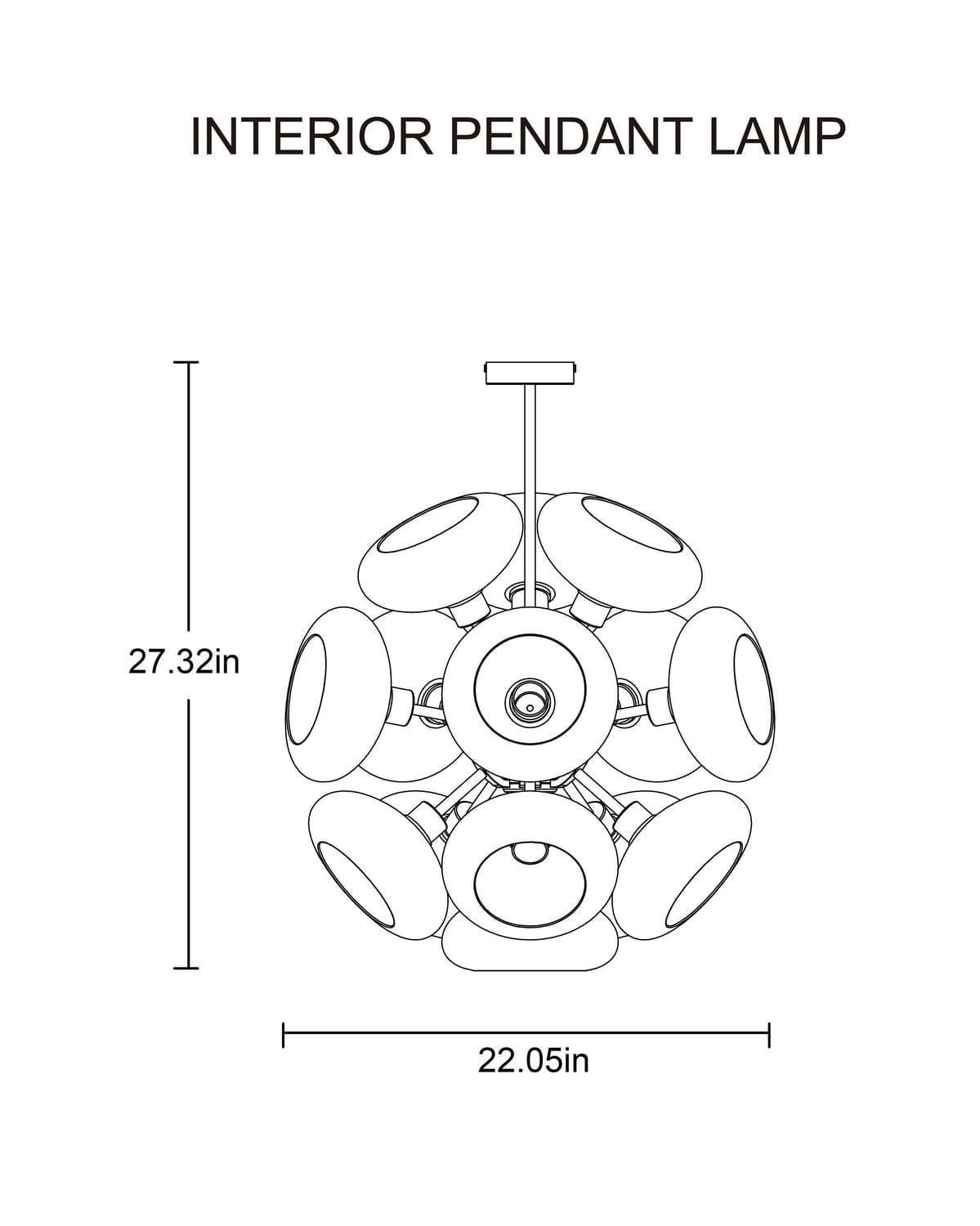 MAGNIFIQUE CHANDELIER EN FORME DE PISSENLIT AVEC 14 AMPOULES LED