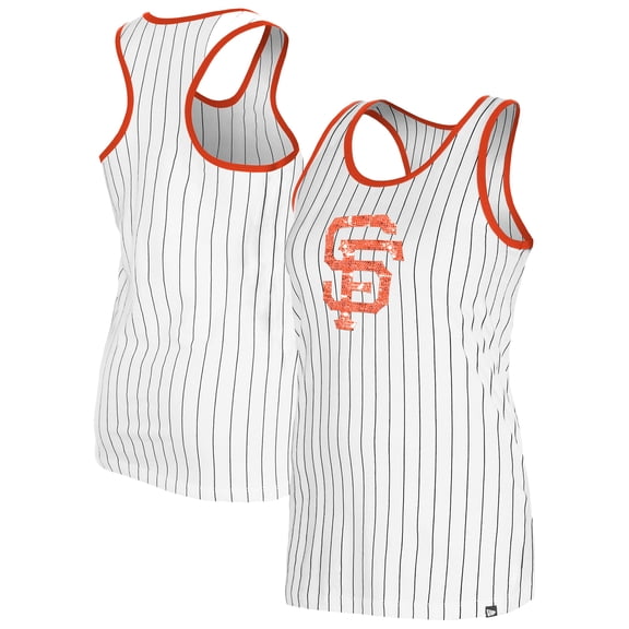 Women's New Era White San Francisco Giants Gameday Pinstripe Tank Top