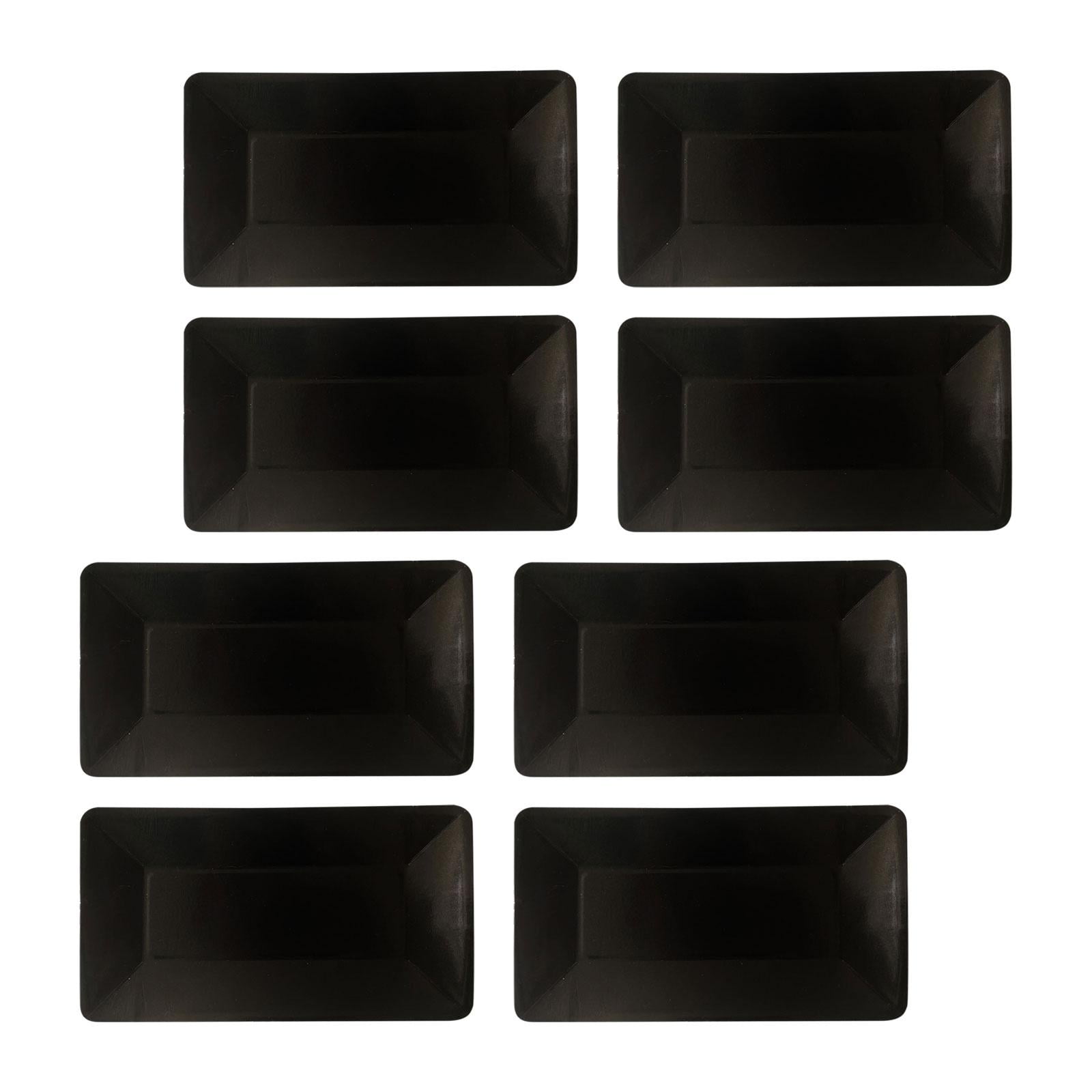 AMLESO 8 Pieces Disposable Plates Durable Party Paper Plates for Cafe Dining Baking Black