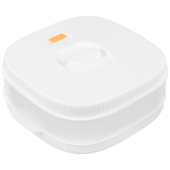 OUNONA Plastic Microwave Steamer Basket White Heat Resistant Steamer for Rice Eggs and Vegetables