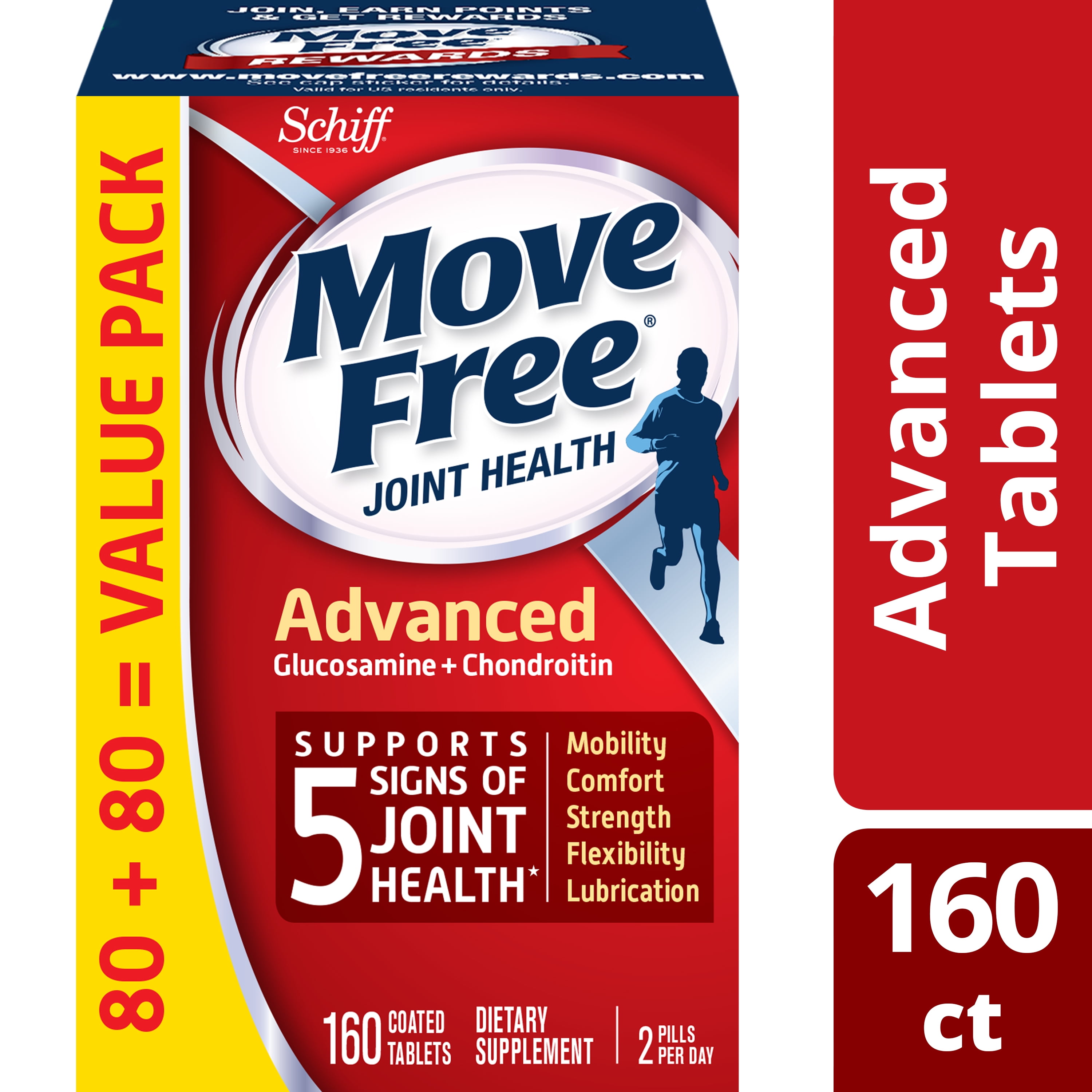 Move Free Advanced Glucosamine & Chondroitin Tablets (160 Count Box
