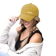 thumbnail image 2 of Mens Hats Unisex Baseball Distressed Embroidered Letter Summer Soft Top Adjustable Outdoor Ball Caps Yellow One Size, 2 of 4