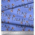 thumbnail image 2 of Soimoi Georgette Viscose Fabric Floral Love Text Decor Fabric Printed Yard 42 Inch Wide, 2 of 3