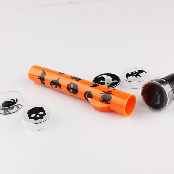 Halloween Flashlight Lighting KTV Cartoon 5 Patterns Pumpkin Skull Ghost Haunted House Scary Projector Prop Lamp