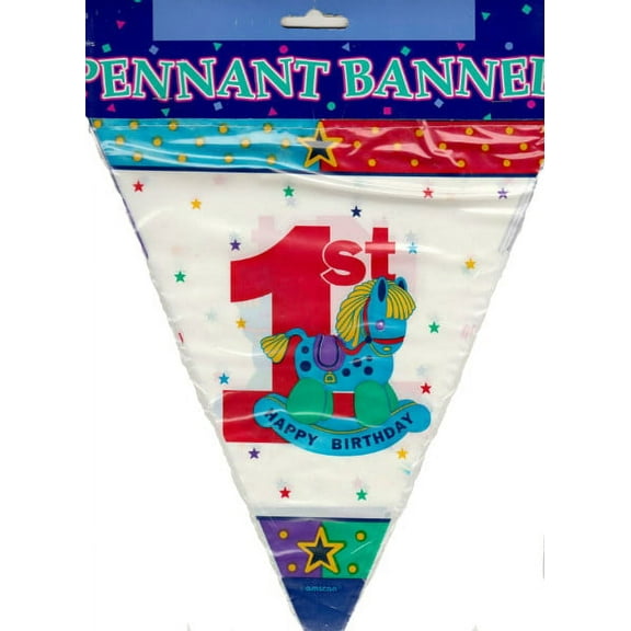 1st Birthday Rocking Horse Flag Banner (12ft)