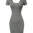thumbnail image 3 of FashionOutfit Women's Short Sleeve Rib Striped Dress, 3 of 3