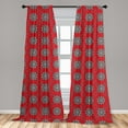 thumbnail image 5 of Ambesonne Mandala Curtains, Sketchy Leaves Swirl Art, Pair of 28"x95", Vermilion White, 5 of 5