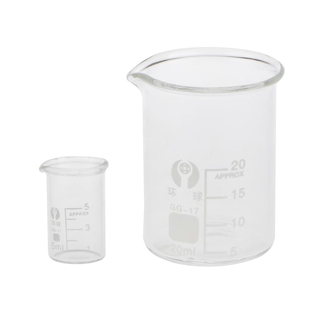 Vaso de precipitados de borosilicato de forma baja Material de de laboratorio PAQUETE de 5 ml y 20 ml