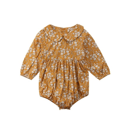 

Pudcoco Baby Girls Romper Floral Spring Clothes Bodysuit Jumpsuit Outfits