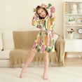 thumbnail image 3 of FORMRS Niños Bathrobe Unisex Hooded Robe Soft Plush Pajamas Sleepwear, Size 7-9T, Citrus Leaves, 3 of 7
