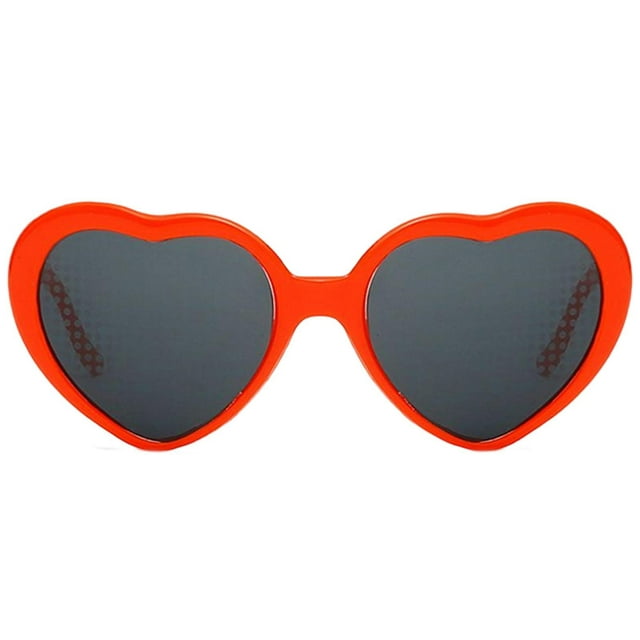 kurtrusly Lunettes de Soleil en Forme de Cœur pour la Nuit, Rouge 14x6x13cm 1Set