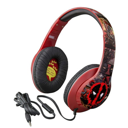 Deadpool Over the Ear Headphones with Built in Microphone Quality Sound from the makers of