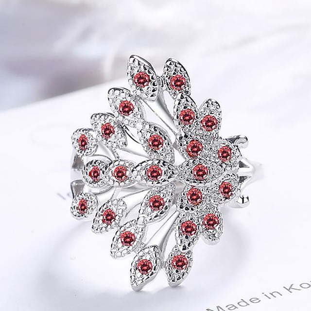 Xihbxyly Moda para Damas, Estilo Pavo Real con Diamantes, Apertura Ajustada