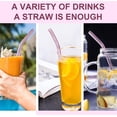 thumbnail image 5 of Casewin Reusable Glass Straws, Reusable Bent Glass Drinking Straws with 2 Cleaning Brushes, Reusable Straws for Smoothies, Milkshakes, Juice(Pink, 10 Pack), 5 of 7